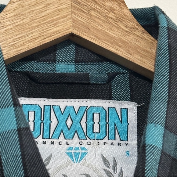 DIXXON Teal and Black Plaid Flannel Shirt - Picture 4 of 8
